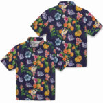 Hibiscus And Fruit Navy Blue Gonzaga Bulldogs Hawaiian Shirt