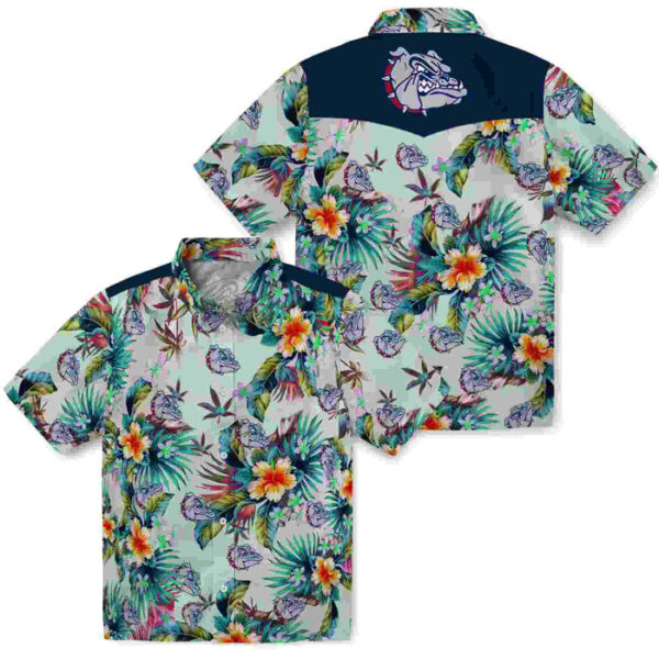 Tropical Foliage Green Gonzaga Bulldogs Hawaiian Shirt