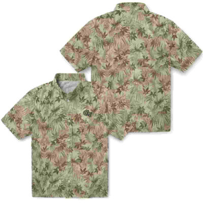 Leafy Pattern Gold Georgia Tech Yellow Jackets Hawaiian Shirt