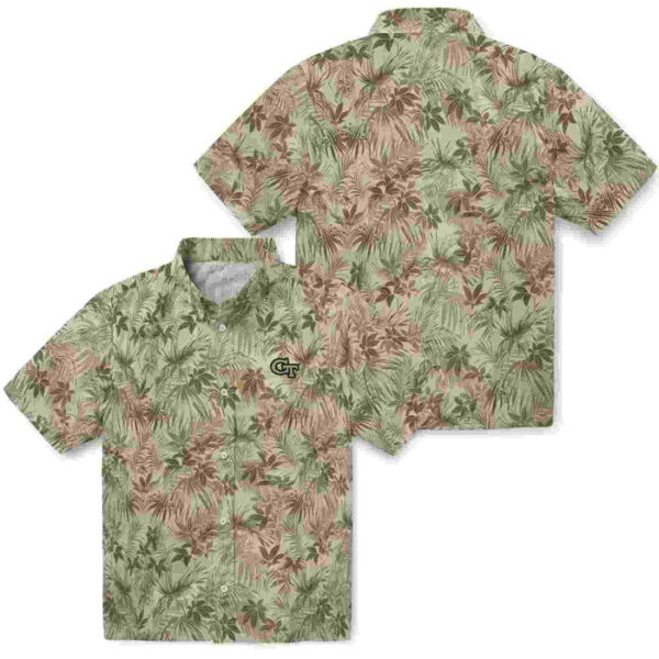 Leafy Pattern Gold Georgia Tech Yellow Jackets Hawaiian Shirt
