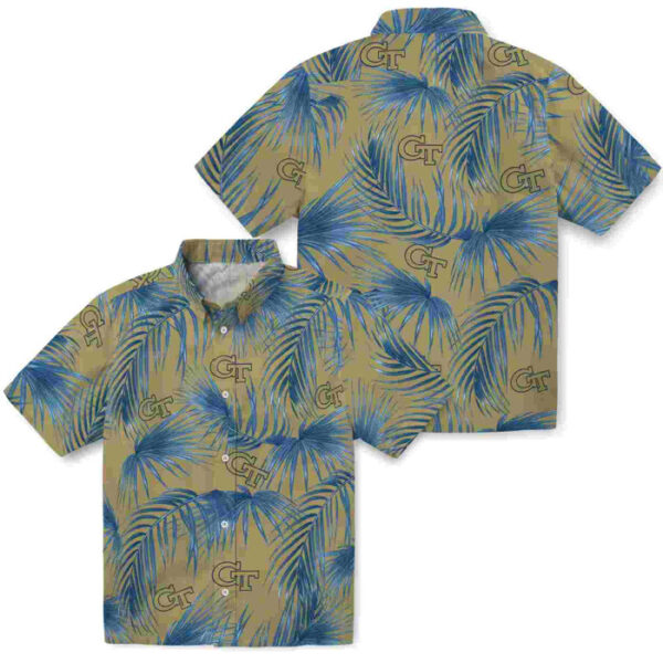 Leafy Palms Gold Georgia Tech Yellow Jackets Hawaiian Shirt