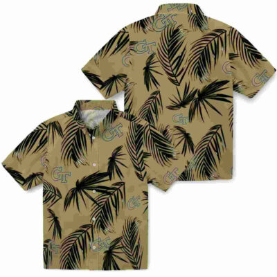 Palm Leaf Gold Georgia Tech Yellow Jackets Hawaiian Shirt