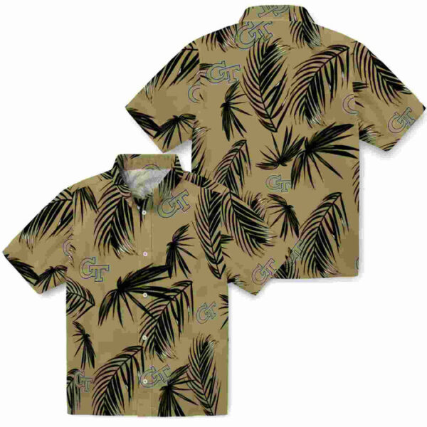 Palm Leaf Gold Georgia Tech Yellow Jackets Hawaiian Shirt