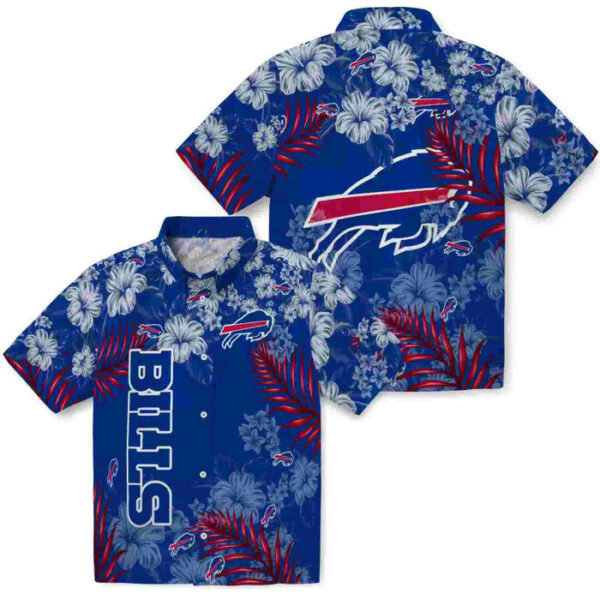 Hibiscus Print Blue Buffalo Bills Hawaiian Shirt