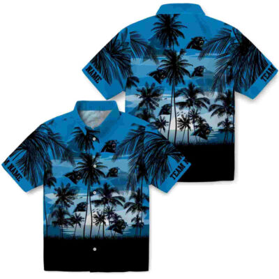 Customized Sunset Scene Blue Black Carolina Panthers Hawaiian Shirt