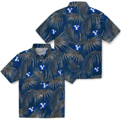Leafy Palms Blue BYU Cougars Hawaiian Shirt