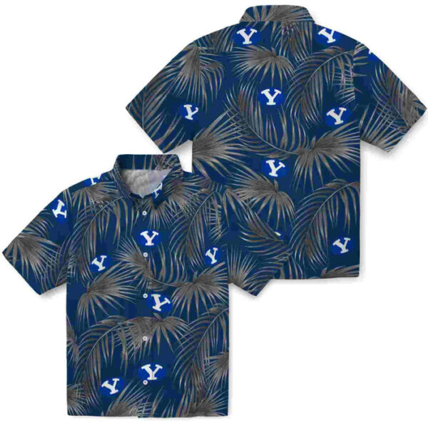 Leafy Palms Blue BYU Cougars Hawaiian Shirt