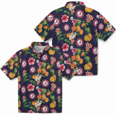 Hibiscus And Fruit Navy Blue Alabama Crimson Tide Hawaiian Shirt