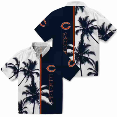 Palm Trees Blue White Chicago Bears Hawaiian Shirt