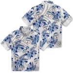 Hibiscus Palm Leaves Blue White Chicago Cubs Hawaiian Shirt