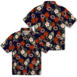 Palm Tree Flower Blue Chicago Bears Hawaiian Shirt