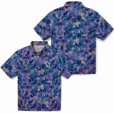 Leafy Pattern Blue BYU Cougars Hawaiian Shirt