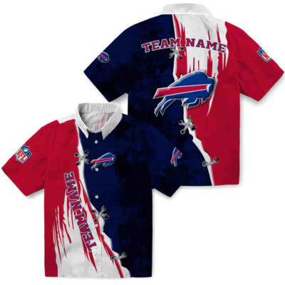 Customized Edgy Streaks Blue White Buffalo Bills Hawaiian Shirt
