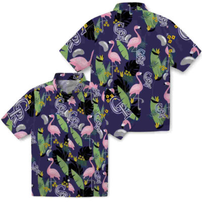 Flamingo Leaves Blue Colorado Rockies Hawaiian Shirt