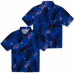 Palm Leaf Blue Buffalo Bills Hawaiian Shirt