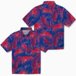 Leafy Palms Blue Buffalo Bills Hawaiian Shirt