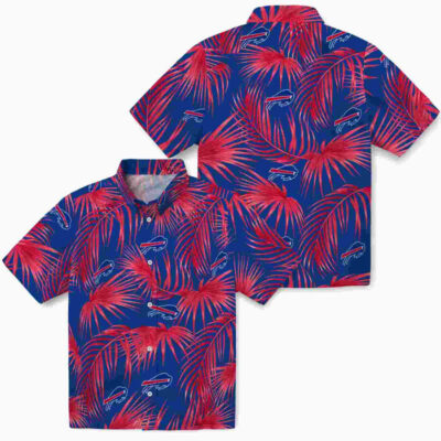 Leafy Palms Blue Buffalo Bills Hawaiian Shirt