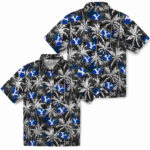 Palm Pattern Blue Black BYU Cougars Hawaiian Shirt