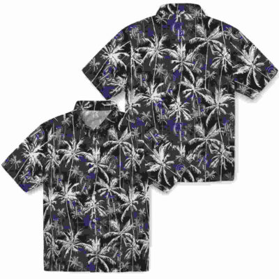 Palm Pattern Blue Black Colorado Rockies Hawaiian Shirt