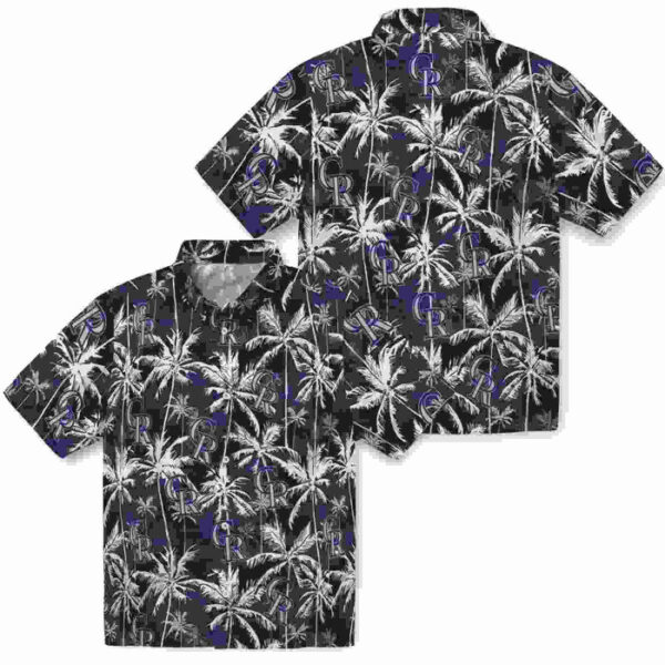 Palm Pattern Blue Black Colorado Rockies Hawaiian Shirt