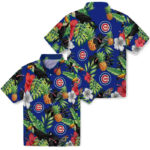 Toucan Hibiscus Pineapple Blue Green Chicago Cubs Hawaiian Shirt
