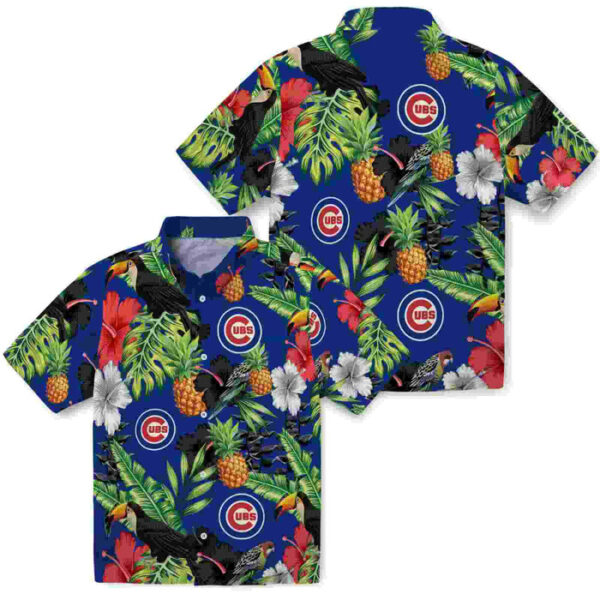 Toucan Hibiscus Pineapple Blue Green Chicago Cubs Hawaiian Shirt