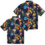 Hibiscus And Fruit Navy Blue Carolina Panthers Hawaiian Shirt