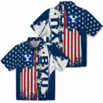 Stitched Flag Blue BYU Cougars Hawaiian Shirt