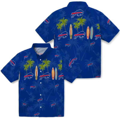 Surfboard Palm Blue Buffalo Bills Hawaiian Shirt