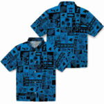 Tropical Patchwork Blue Black Carolina Panthers Hawaiian Shirt
