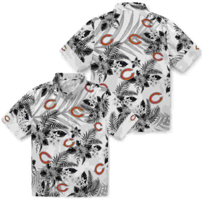 Hibiscus Palm Leaves Blue White Chicago Bears Hawaiian Shirt