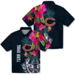 Floral Polynesian Blue Chicago Bears Hawaiian Shirt