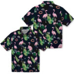 Flamingo Leaf Motif Blue Chicago Bears Hawaiian Shirt