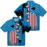 Stitched Flag Blue Carolina Panthers Hawaiian Shirt
