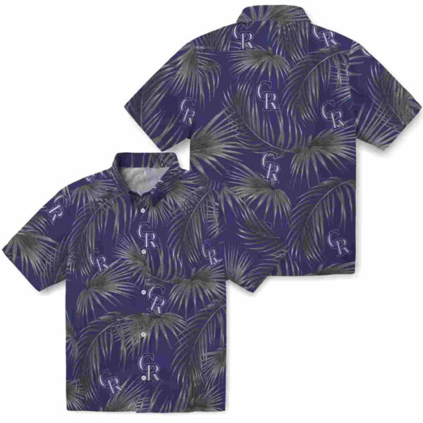 Leafy Palms Blue Colorado Rockies Hawaiian Shirt