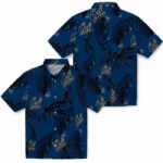 Palm Leaf Blue California Golden Bears Hawaiian Shirt
