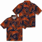 Leafy Palms Blue Chicago Bears Hawaiian Shirt