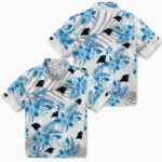 Hibiscus Palm Leaves Blue White Carolina Panthers Hawaiian Shirt