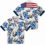 Patriotic Hibiscus Design Blue White California Golden Bears Hawaiian Shirt
