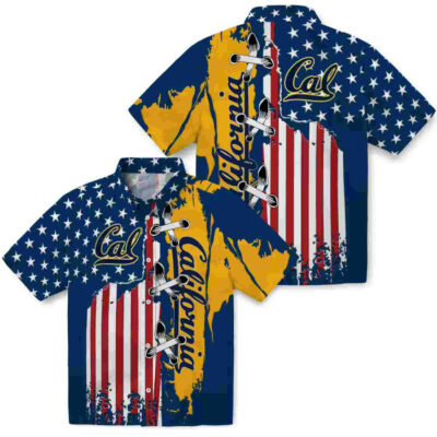 Stitched Flag Blue California Golden Bears Hawaiian Shirt