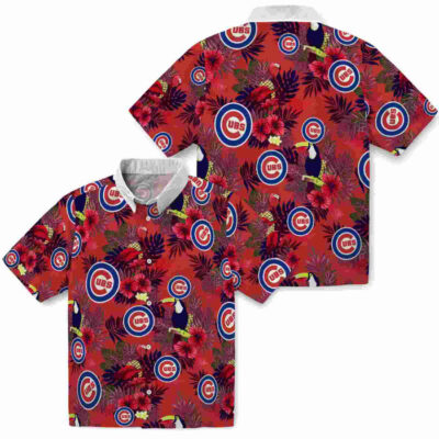 Floral Toucan Blue Red Chicago Cubs Hawaiian Shirt