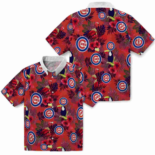 Floral Toucan Blue Red Chicago Cubs Hawaiian Shirt