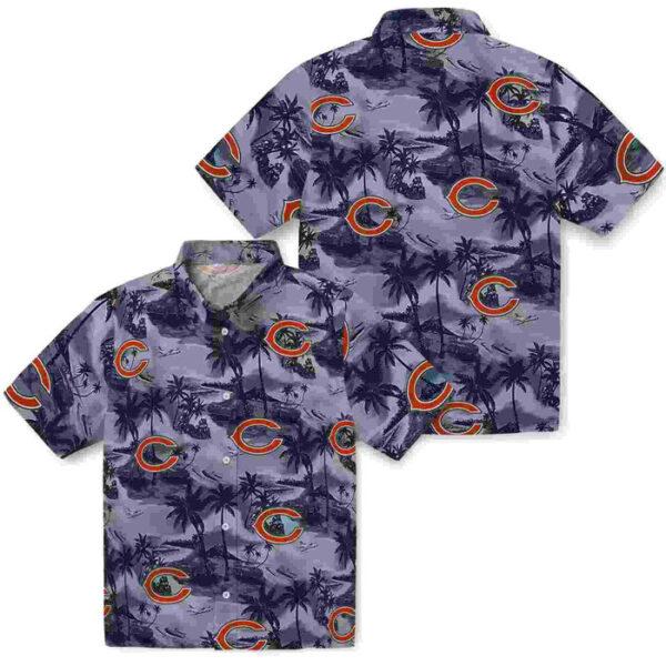 Coastal Palms Blue Chicago Bears Hawaiian Shirt