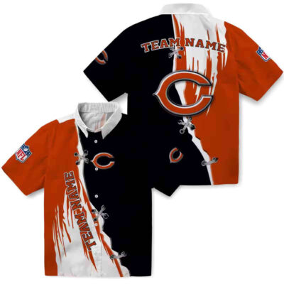 Customized Edgy Streaks Blue White Chicago Bears Hawaiian Shirt