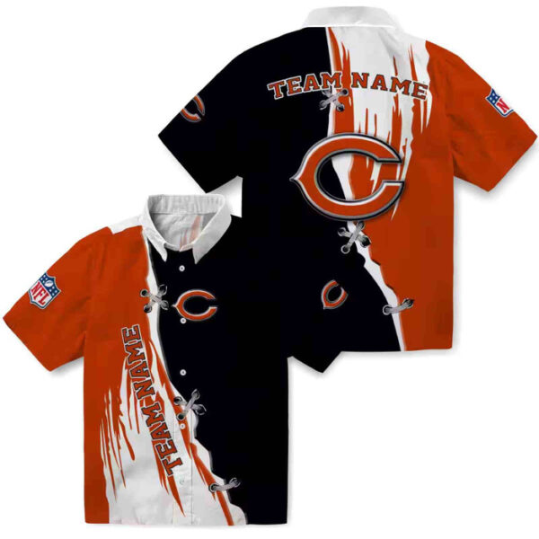 Customized Edgy Streaks Blue White Chicago Bears Hawaiian Shirt