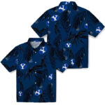 Palm Leaf Blue BYU Cougars Hawaiian Shirt