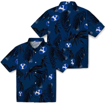 Palm Leaf Blue BYU Cougars Hawaiian Shirt