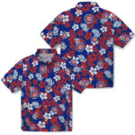 Tropical Floral Blue Chicago Cubs Hawaiian Shirt