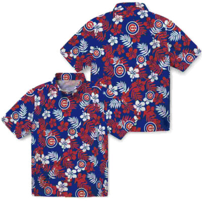 Tropical Floral Blue Chicago Cubs Hawaiian Shirt