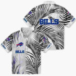Palm Stripes Blue Black White Buffalo Bills Hawaiian Shirt